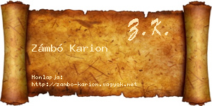 Zámbó Karion névjegykártya
