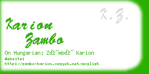 karion zambo business card